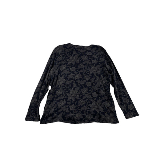 Womens Lauren Ralph Lauren Size Large Dark Floral Damask Blouse