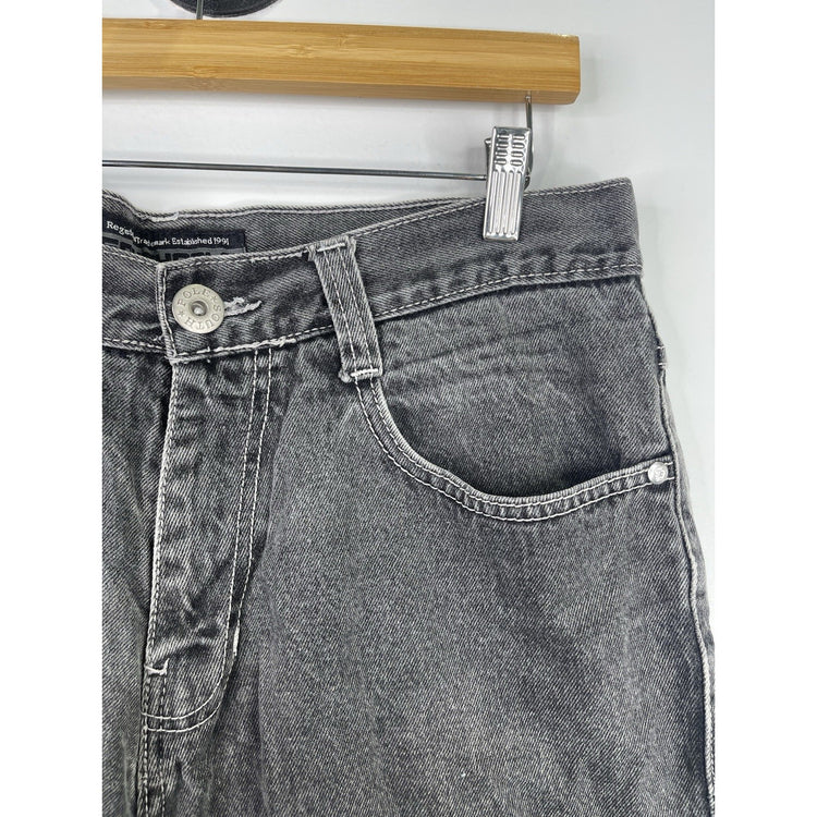 Mens Y2k South Pole Black Denim Baggy Jean Shorts Sz 34
