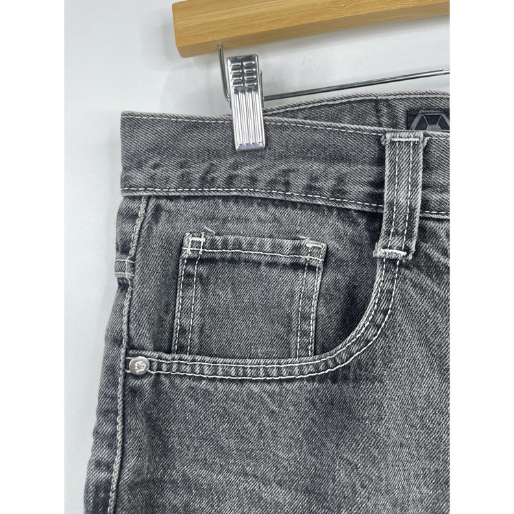 Mens Y2k South Pole Black Denim Baggy Jean Shorts Sz 34