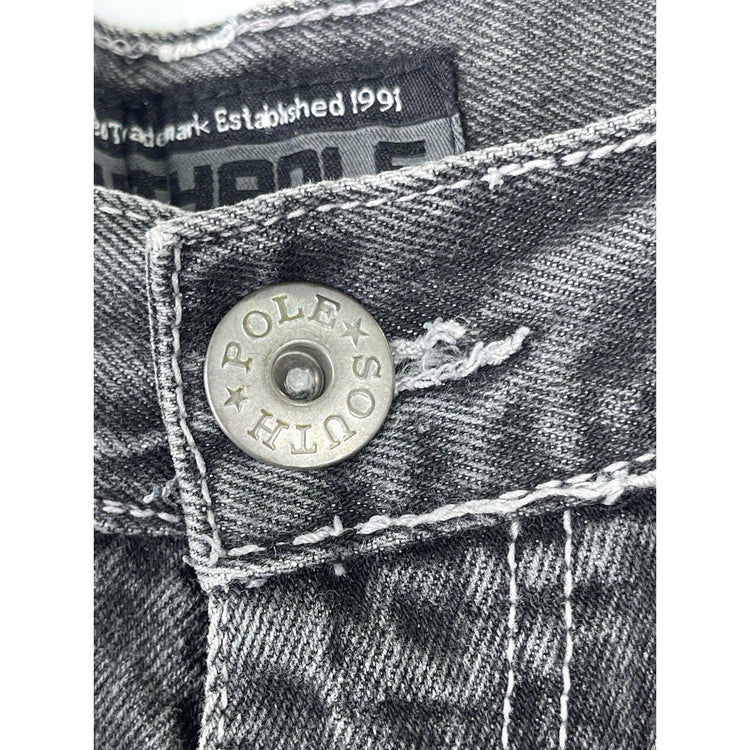 Mens Y2k South Pole Black Denim Baggy Jean Shorts Sz 34