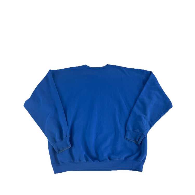Women Vintage Disney Direct Blue Tinkerbell Graphic Crewneck Sweatshirt Size 2XL