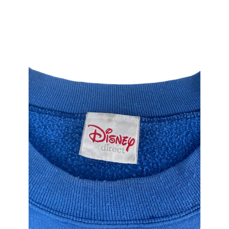 Women Vintage Disney Direct Blue Tinkerbell Graphic Crewneck Sweatshirt Size 2XL