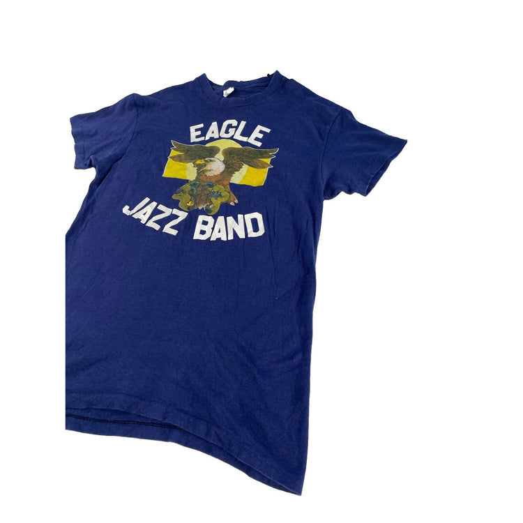 Mens Vintage ‘Eagle Jazz Band’ Blue T Shirt Size Large