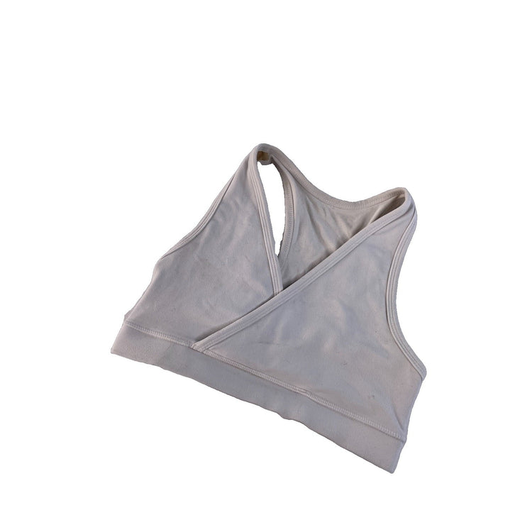 Women's Lululemon White Wrap-Front Racerback Sports Bra Size 4