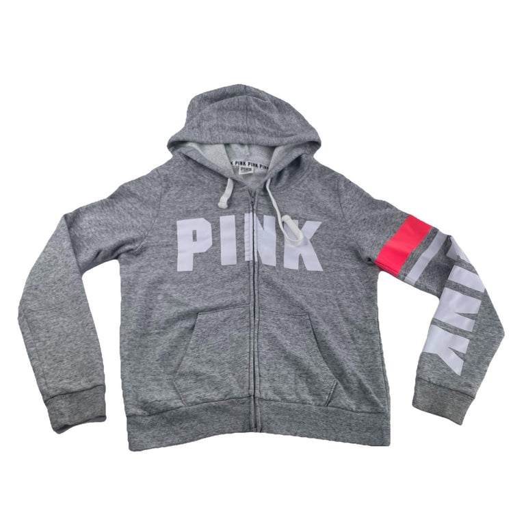 Womens Victoria’s Secret PINK Grey Zip Up Jacket Size Large