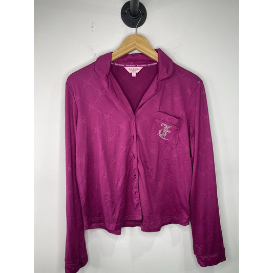 Vintage Y2K Women’s Sleepwear Pink Juicy Couture Shirt Sz S