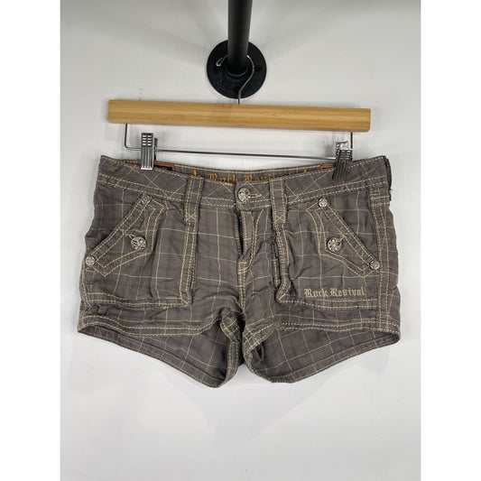 Women’s Rock Revival Plaid Short Shorts Size 25