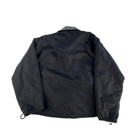 Mens Vintage Banana Republic Reversible Fleece & Nylon Jacket Black/Gray Size M