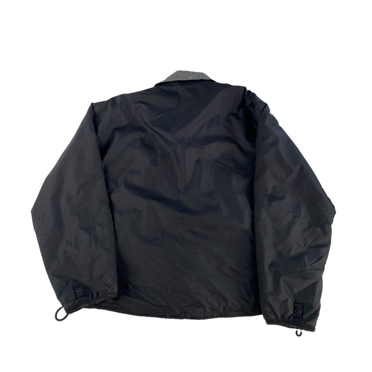 Mens Vintage Banana Republic Reversible Fleece & Nylon Jacket Black/Gray Size M