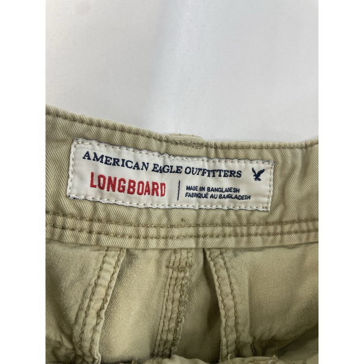 Mens American Eagle Khaki Longboard Shorts Size 30