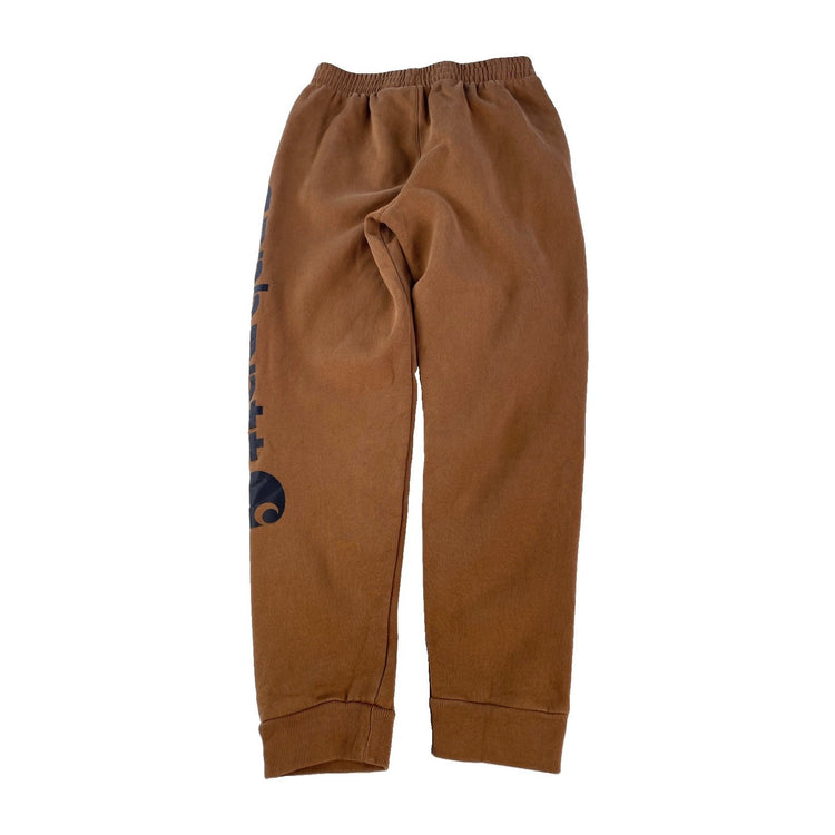 Boys Carhartt Brown Graphic Logo Fleece Jogger Sweatpants Size L 14-16