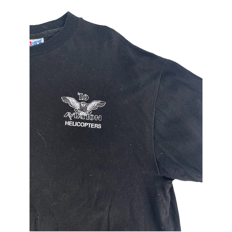 Mens Hanes Basic Black IO Amai Ion Helicopters Graphic Tee Size L