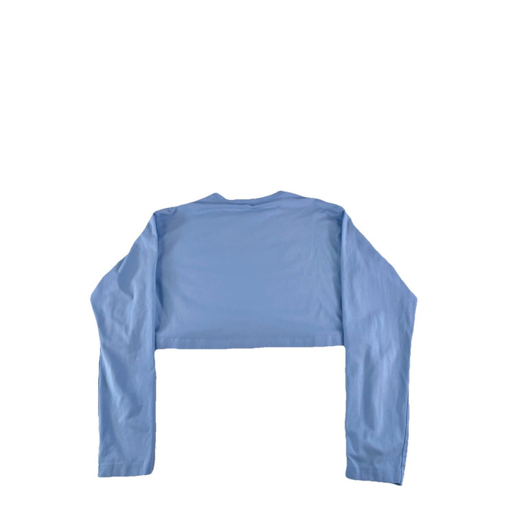 Womens Alphalete Light Blue Cropped Long Sleeve Athletic Shirt Size M