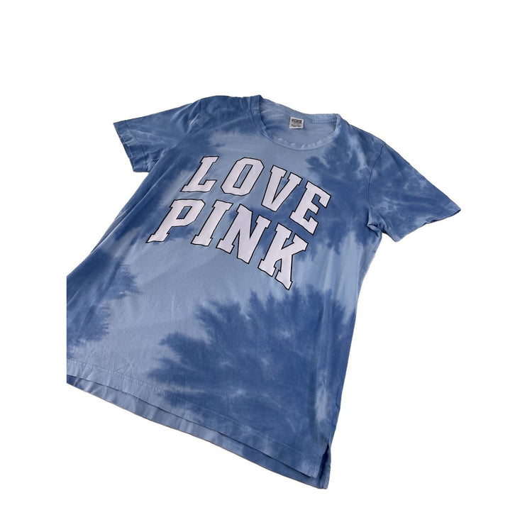 Women’s PINK Victorias Secret Blue Tie Dye T Shirt Size Medium