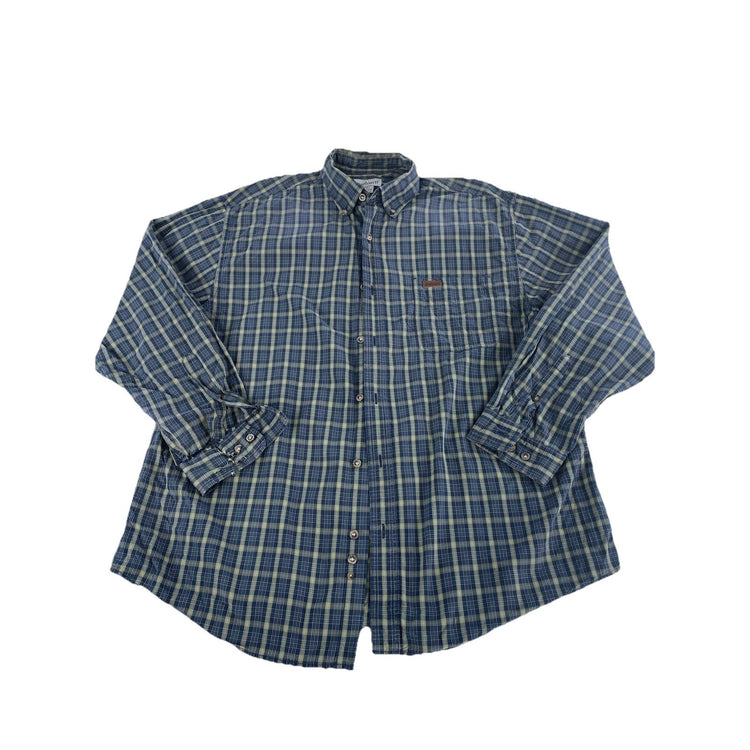 Mens Carhartt Distressed Classic Multicolor Plaid Button Up Shirt Size Xl