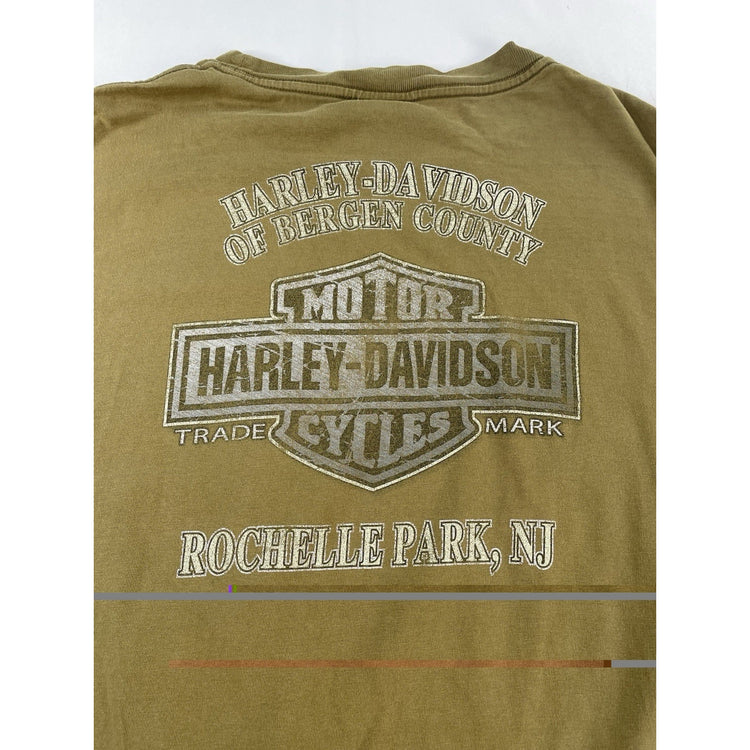 Mens Harley Davidson Olive Green Eagle T Shirt Size XL