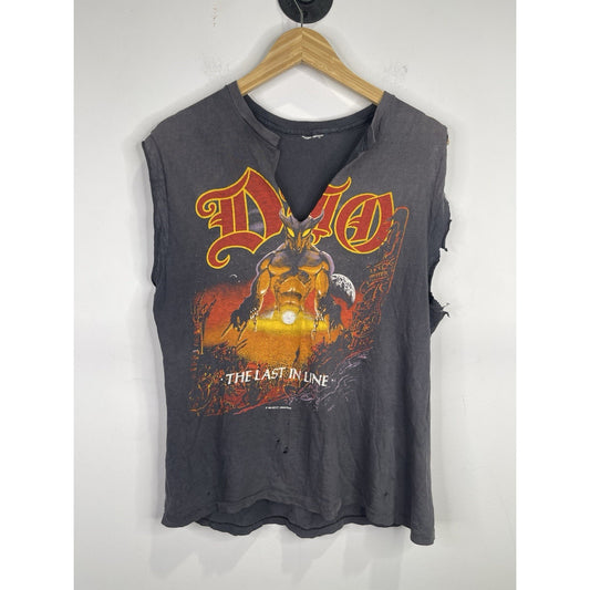 Vintage Gray Men’s 1984 DIO Last in Line Tour Distressed Sleeveless Tank Sz M