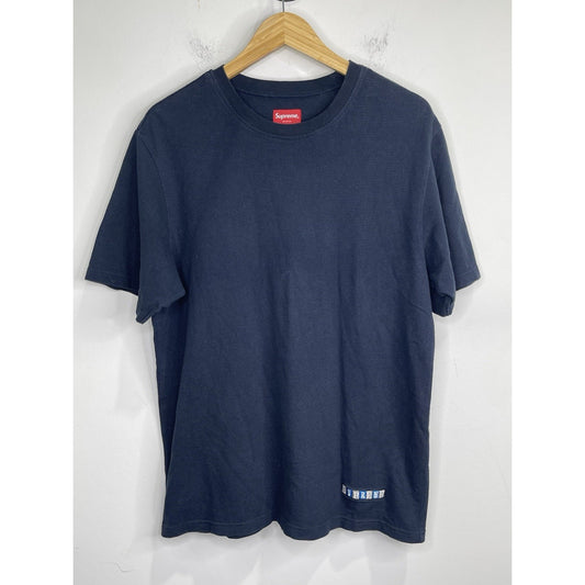 Men’s Supreme Waffle Thermal Dark Blue T-Shirt Short Sleeve Sz M