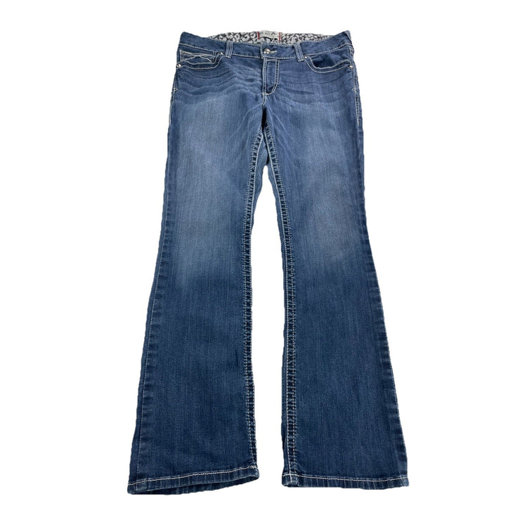 Women’s Ariat REAL DENIM Low Rise Bootcut Medium Wash Blue Jeans Size 34r