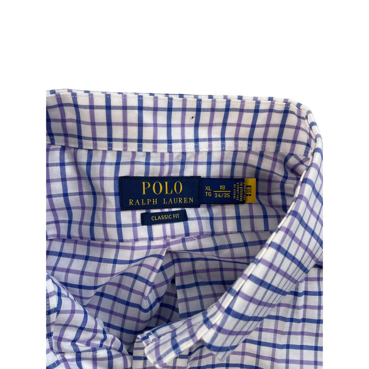 Mens Polo Ralph Lauren Multicolor Plaid Dress Shirt Size XL 18 34/35