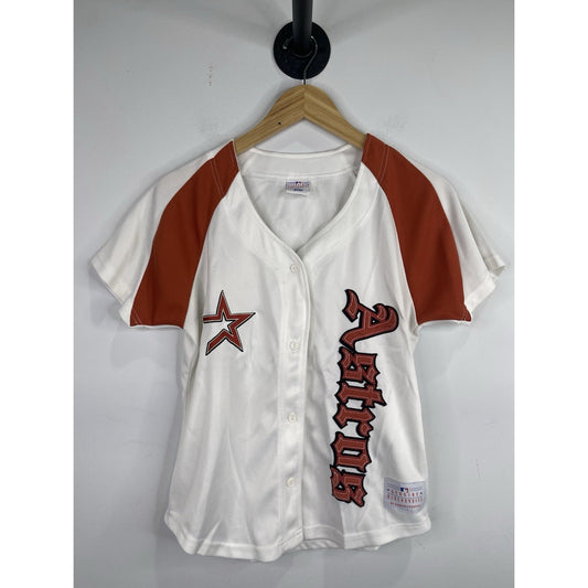 Houston Astros Womens Jersey MLB Genuine Merchandise S Orange/white Button Up