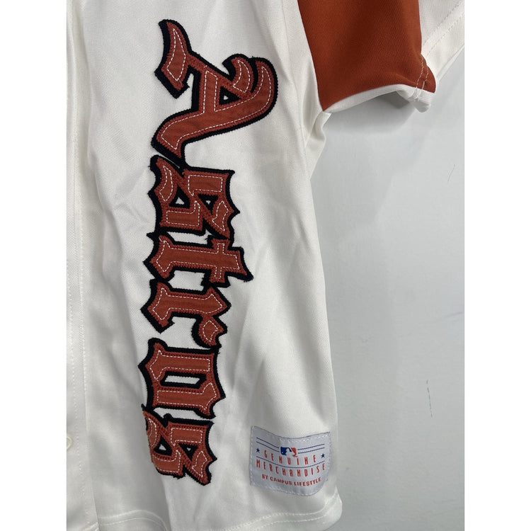 Houston Astros Womens Jersey MLB Genuine Merchandise S Orange/white Button Up
