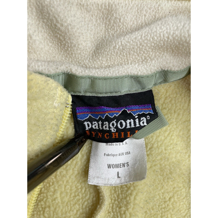 Womens Patagonia Synchilla Fleece Full Zip Vest Pale Yellow Size L
