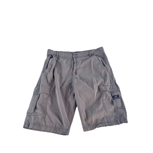 Mens Y2K VANS Gray Striped Cargo Shorts Size 34