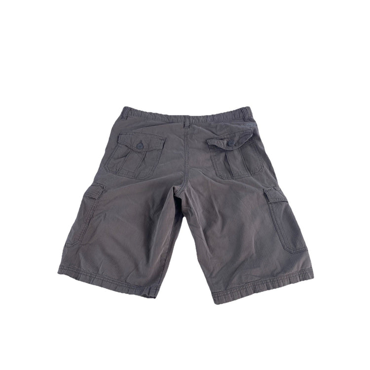 Mens Y2K VANS Gray Striped Cargo Shorts Size 34