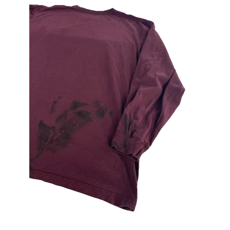 Mens Carhartt Maroon Longsleeve Blank T-Shirt Size 2Xl