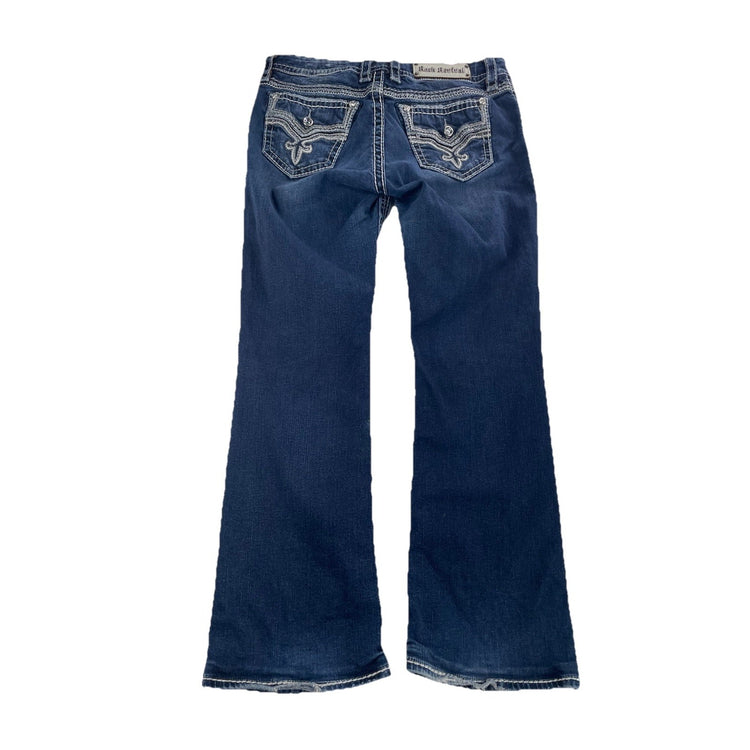 Womens Rock Revival Dlarie Easy Boot Dark Wash Jeans Size 30