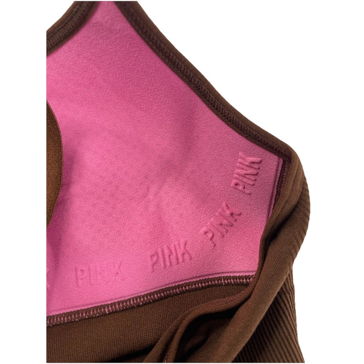 Womens PINK Brown Sports Bra Size Small