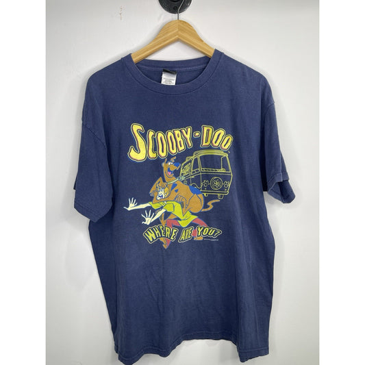 Vintage 2001 Mens Scooby-Doo Where Are You? Navy Blue T-shirt sz XL