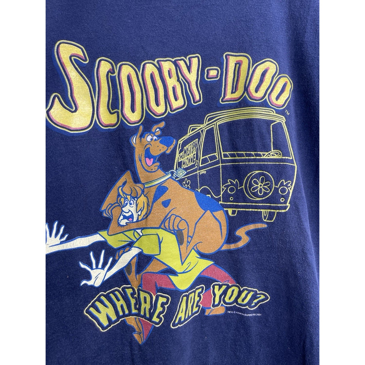 Vintage 2001 Mens Scooby-Doo Where Are You? Navy Blue T-shirt sz XL