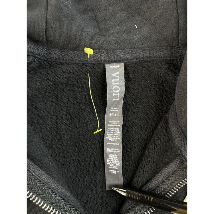 Men Vuori Black Zip-Up Hooded Jacket Size S