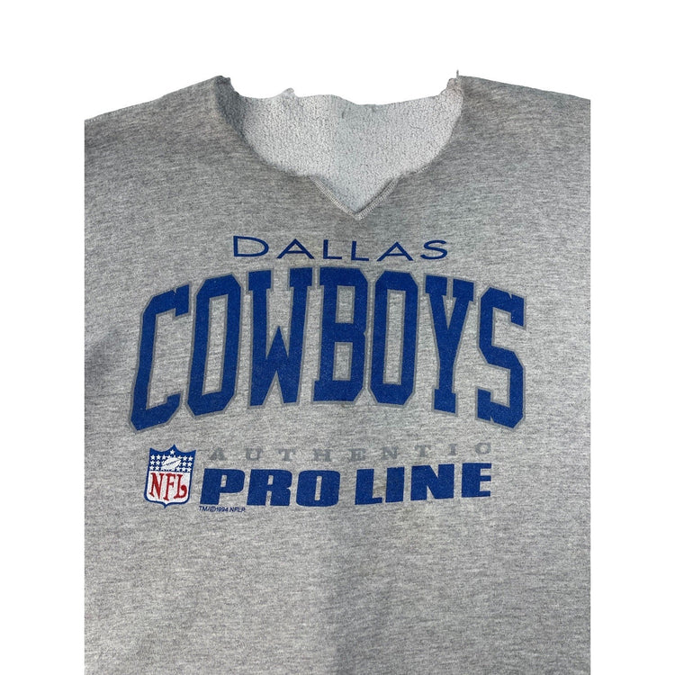 Unisex Vintage 1994 Dallas Cowboys NFL Pro Line Cut-Neck Gray Sweatshirt SIZE 3X