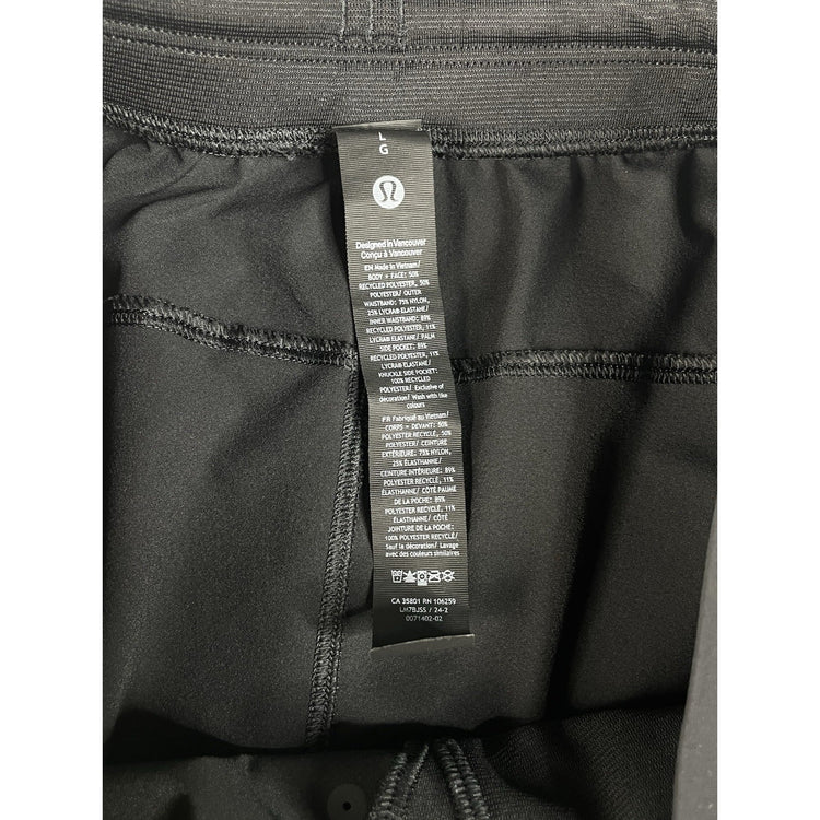 Mens Lululemon Black Pace Breaker Lined Athletic Gym Shorts Size L