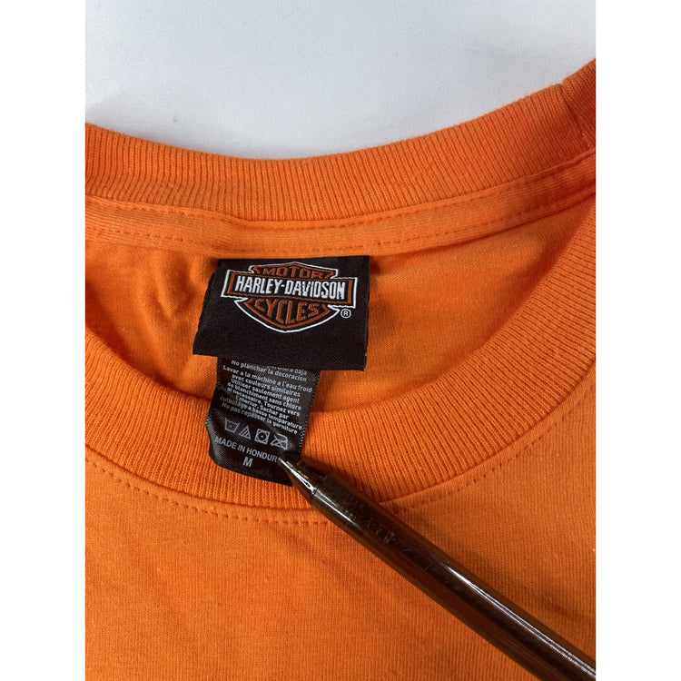 Mens Harley Davidson Motorcycle Regular Orange Tee Size M