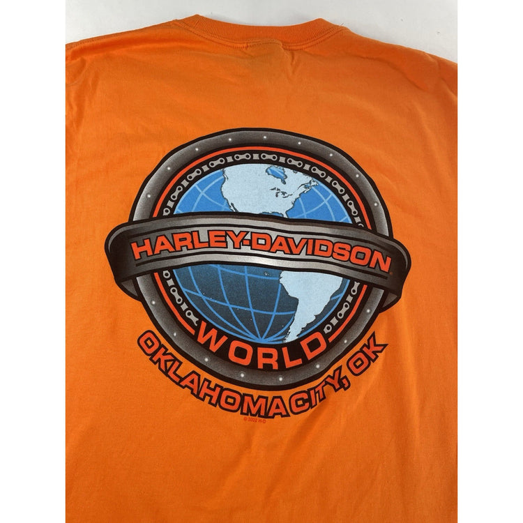 Mens Harley Davidson Motorcycle Regular Orange Tee Size M