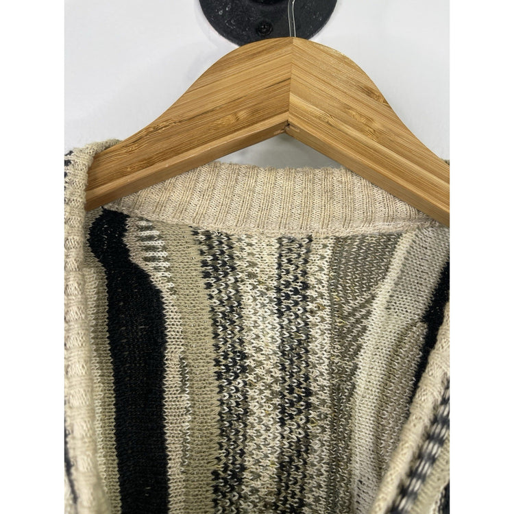 Mens Vintage 3D Knitted Pullover Sweater L/XL