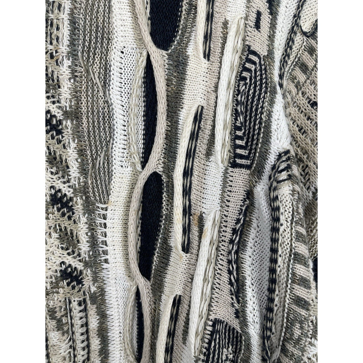 Mens Vintage 3D Knitted Pullover Sweater L/XL