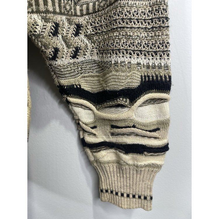 Mens Vintage 3D Knitted Pullover Sweater L/XL