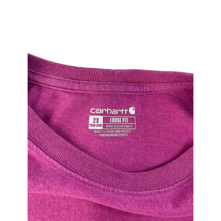 Mens Carhartt Hot Pink Loose Fit Pocket T-Shirt Size 2X