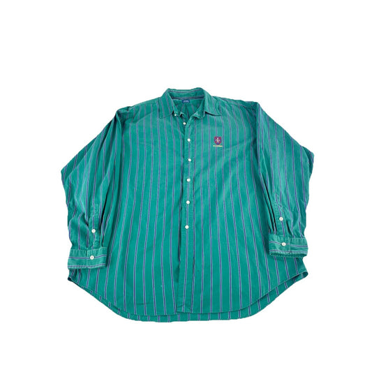 Mens Ralph Lauren Multicolor Striped Embroidered Logo LongSleeve Shirt Size Xl