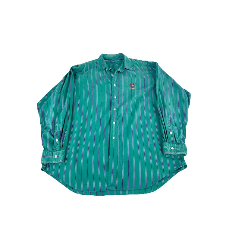 Mens Ralph Lauren Multicolor Striped Embroidered Logo LongSleeve Shirt Size Xl