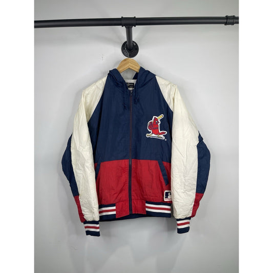 Men’s VTG 80s St Louis Cardinals Pro Motion Felco Hooded Jacket Windbreaker Sz S