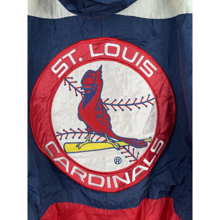 Men’s VTG 80s St Louis Cardinals Pro Motion Felco Hooded Jacket Windbreaker Sz S
