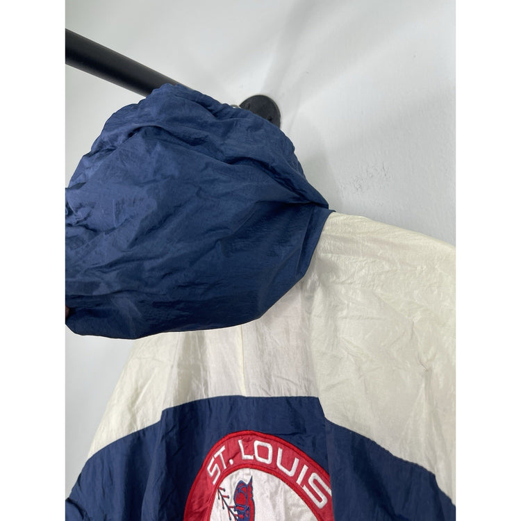 Men’s VTG 80s St Louis Cardinals Pro Motion Felco Hooded Jacket Windbreaker Sz S
