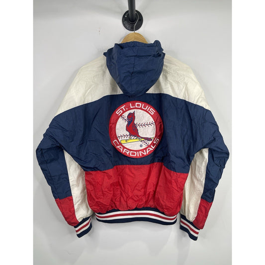 Men’s VTG 80s St Louis Cardinals Pro Motion Felco Hooded Jacket Windbreaker Sz S