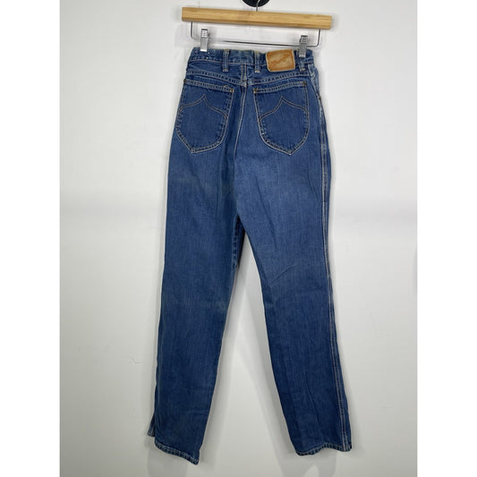 Youth Wrangler Jeans Mid Rise Dark Wash Blue Stretch Denim 28x33